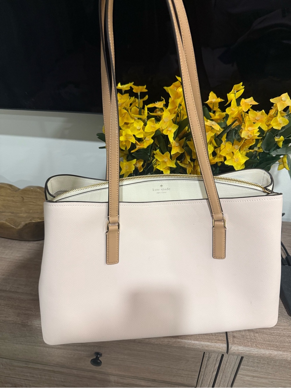 kate spade Blush Pink Tote with Tan Straps